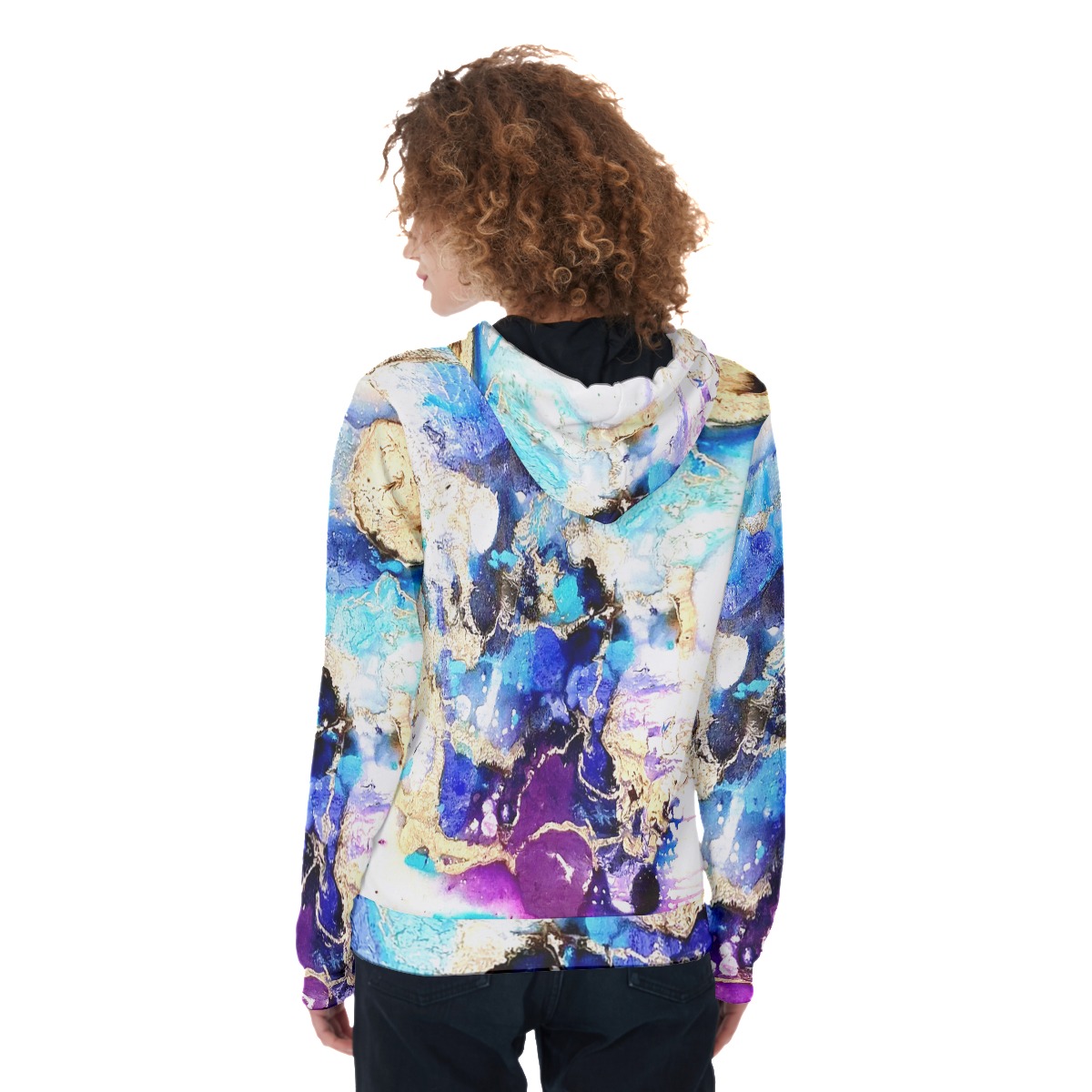 Women's Zip Up Hoodie, Happiness is a bubble. - Image 4
