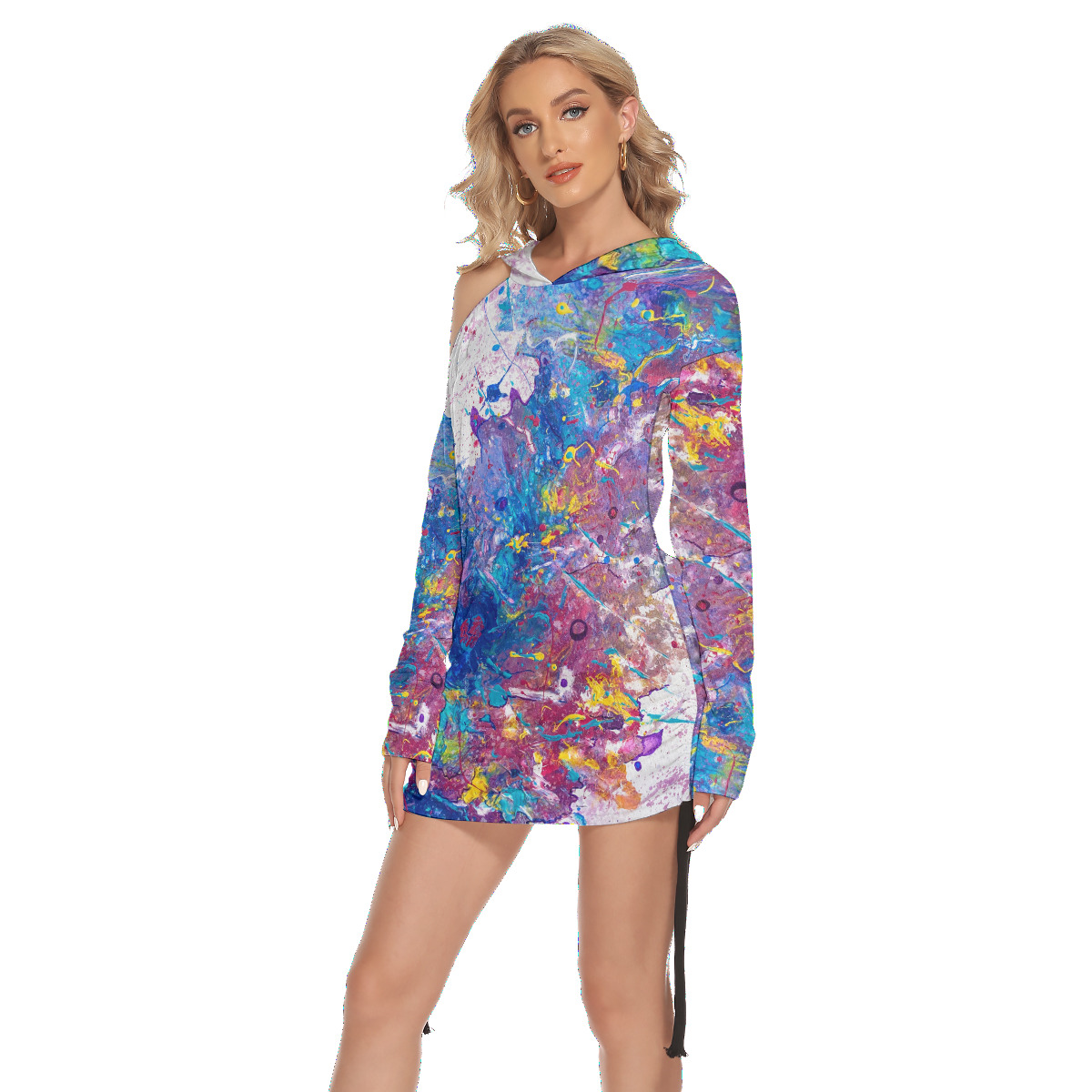 Women's One-shoulder Dress With Waist Shirring. - Image 3