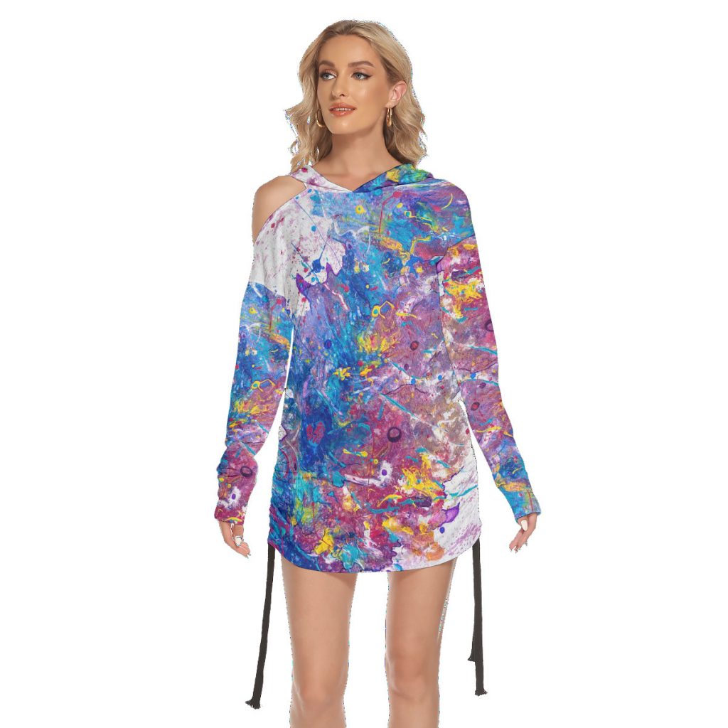 Women's One-shoulder Dress With Waist Shirring.