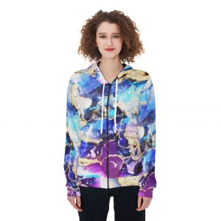 Women's Zip Up Hoodie, Happiness is a bubble.