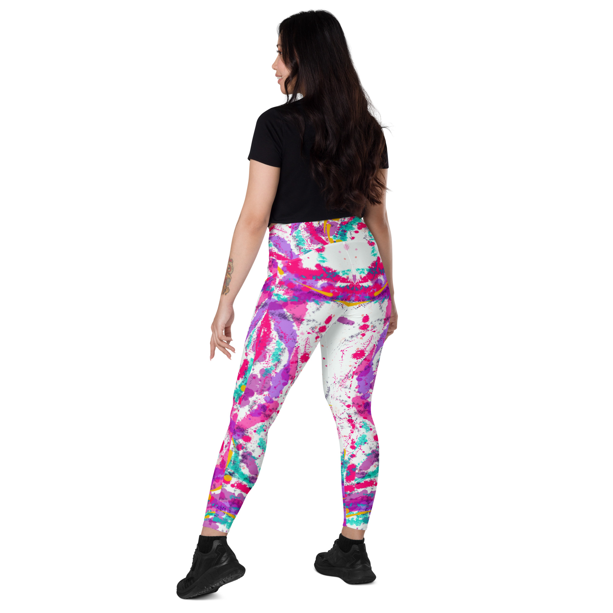 Leggings with pockets. Happy swirls. Plus sizes availabile! - Image 4
