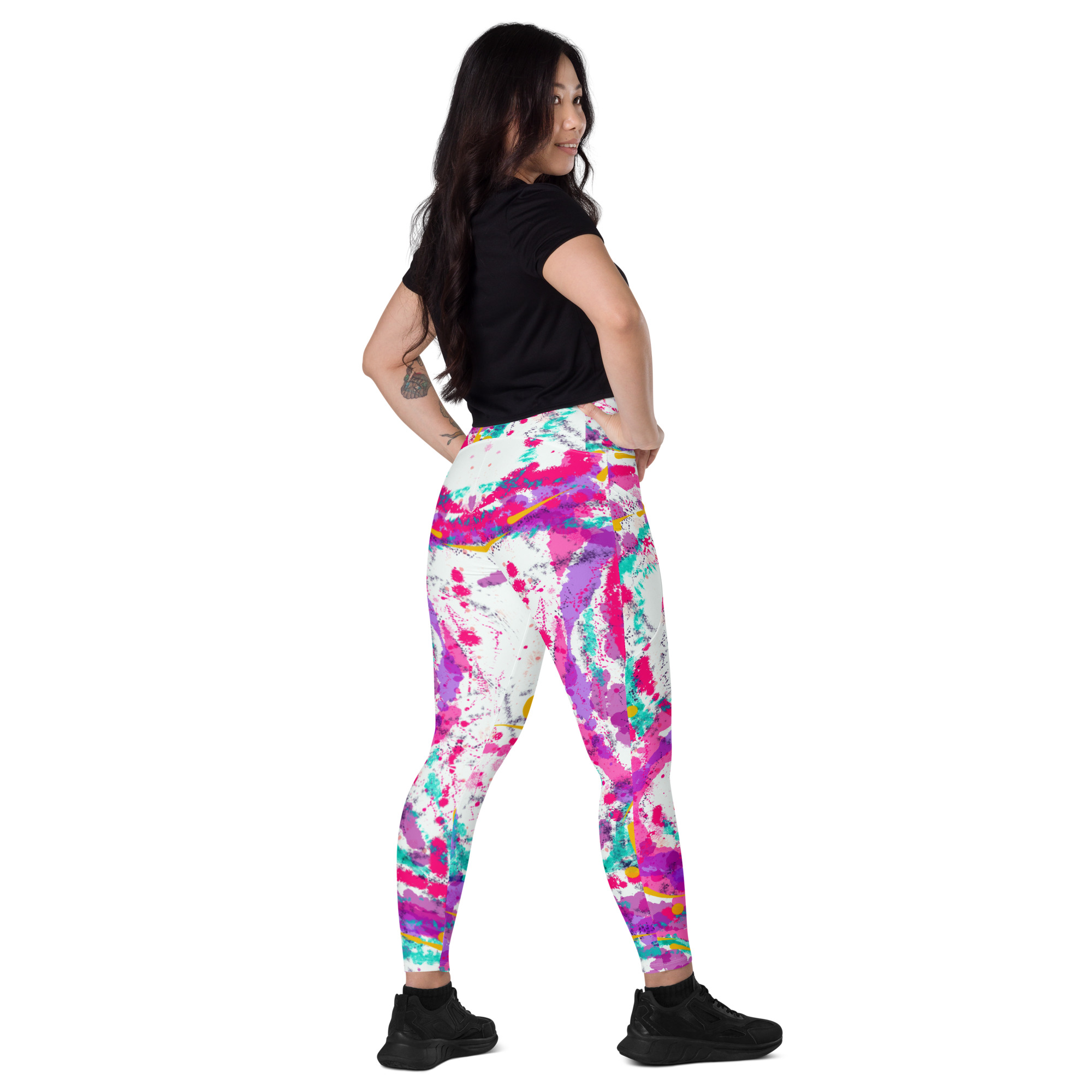 Leggings with pockets. Happy swirls. Plus sizes availabile! - Image 2
