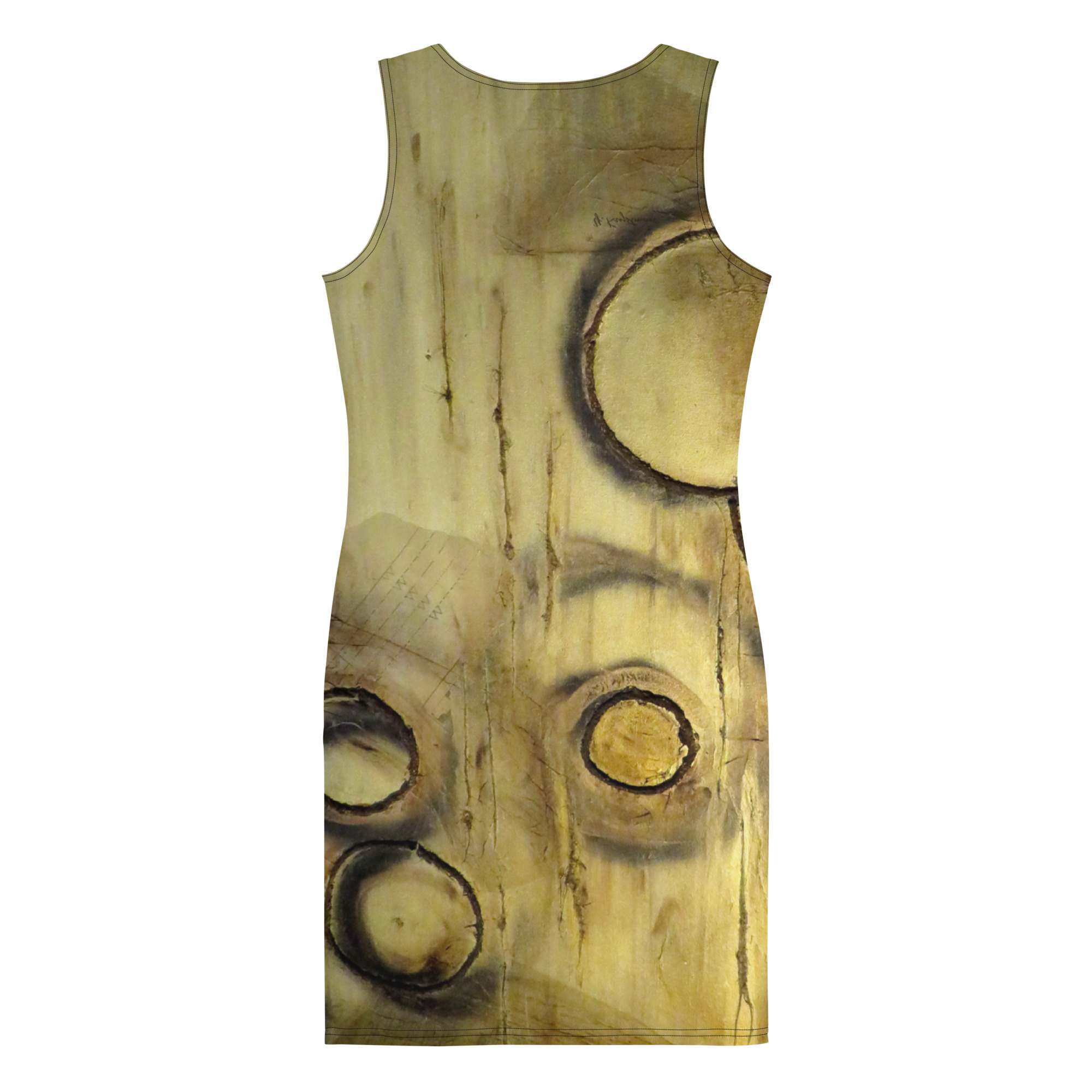 Fitted Dress Featuring Original Artwork by Y. Krystman: Circles. - Image 4