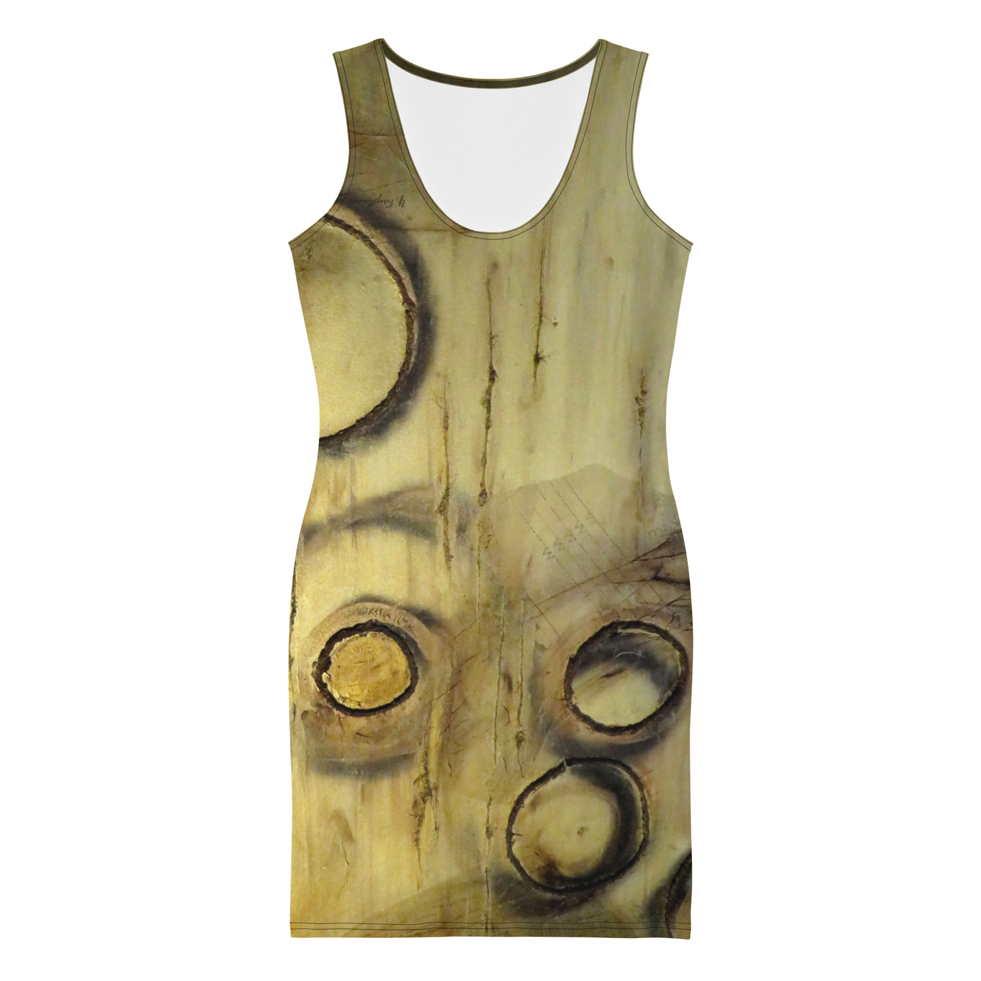 Fitted Dress Featuring Original Artwork by Y. Krystman: Circles. - Image 3