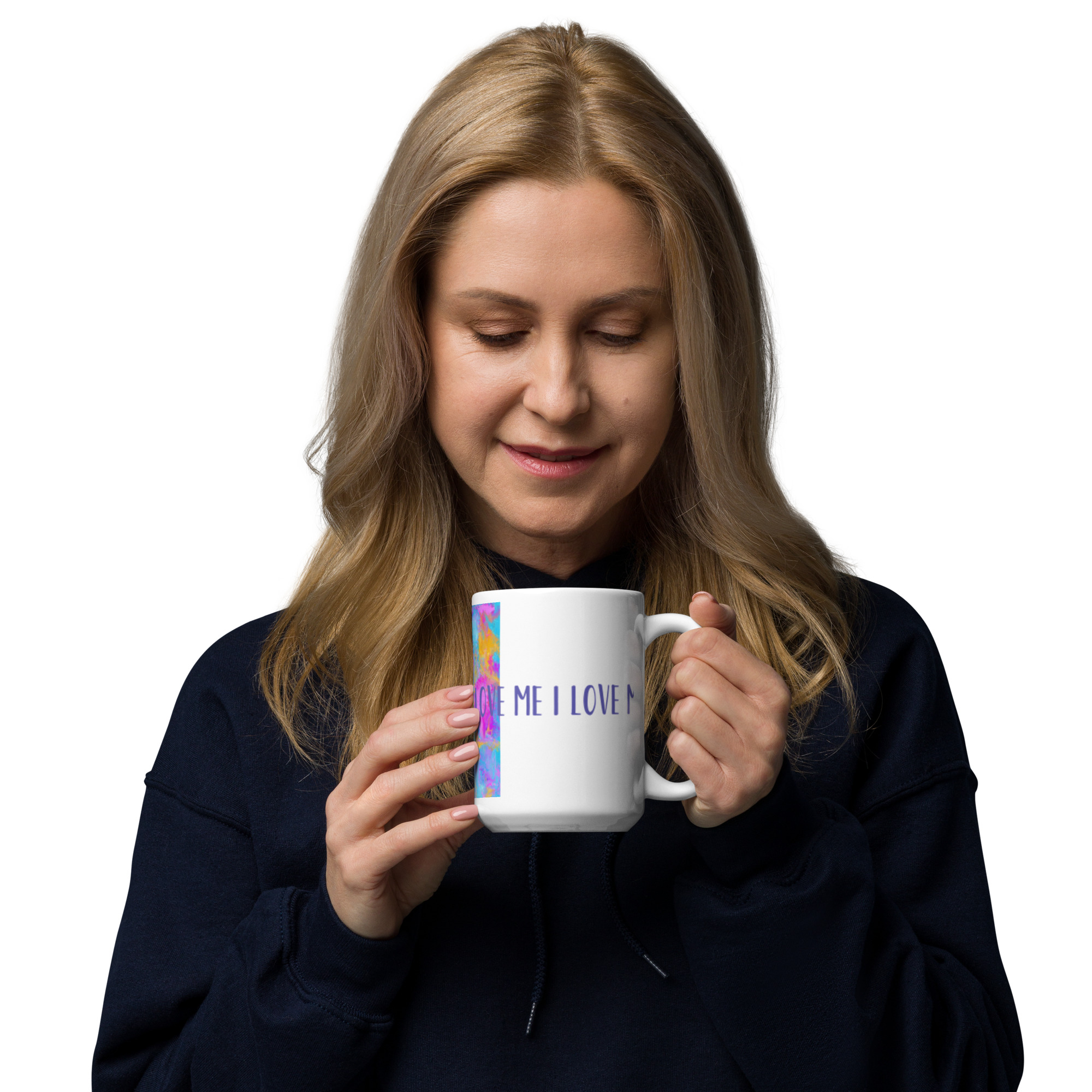 I love Me Art White Glossy Mug